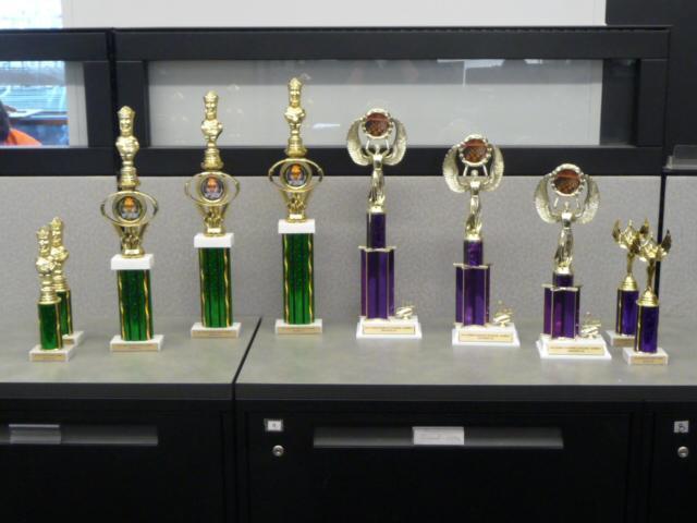 Trophies for Einstein Wise Martin Luther King Day Scholastic Chess Event. Photo Credit: Sudhakar Kudva