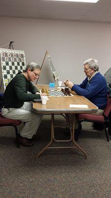 Last round pairing which ended in a draw between John Donaldson and Paul Bartron. Photo Credit: Vivi Bartron from a facebook post.