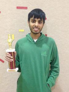 Anath Gottumukkala with trophy at 2015 Washington Junior Open