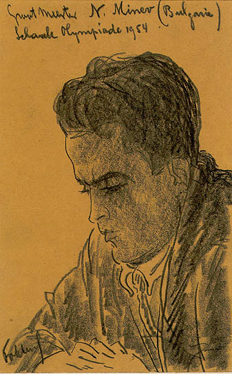 A drawing by Phocas Fokkens, from Amsterdam Olympiad 1954