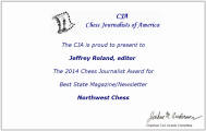 NWC CJA award certificate (2014)